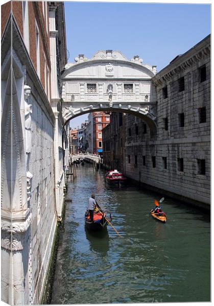 Underneath the Bridge of Sighs  Canvas Print by Steven Plowman