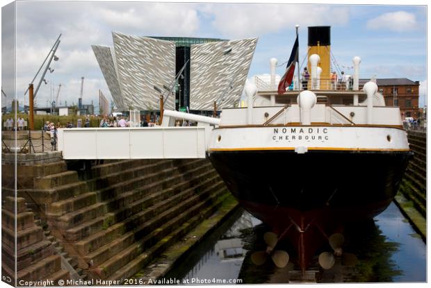 SS Nomadic Tender to the Titanic restored to its f Canvas Print by Michael Harper