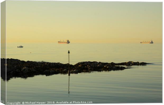 Coastal Sunset Canvas Print by Michael Harper