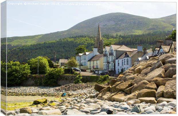 Mourne Mountains from Newcastle Canvas Print by Michael Harper