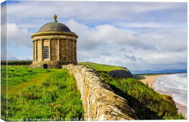 Mussenden Temple on the North Coast of Ireland  Canvas Print by Michael Harper