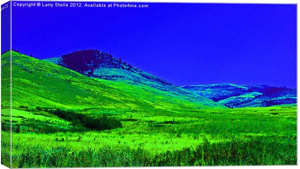 Blue and Green  Scenery Canvas Print by Larry Stolle