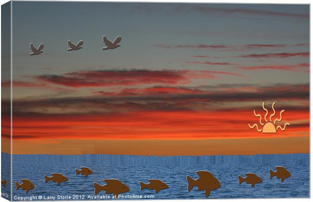 SUNSET Canvas Print by Larry Stolle