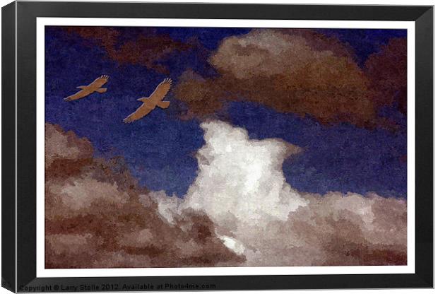 Montana Birds, and Sky Canvas Print by Larry Stolle