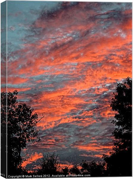Flaming Sky Canvas Print by Mark Sellers