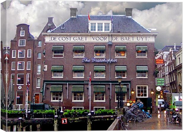 The Grasshopper Hotel -- November in Amsterdam Canvas Print by Mark Sellers