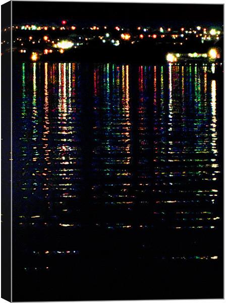 City Lights Upon the Water (2) Canvas Print by Mark Sellers