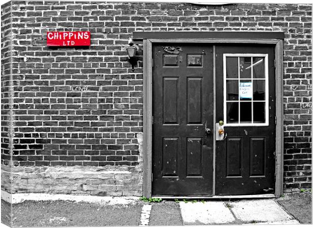 Chippins Backdoor BW (2) Canvas Print by Mark Sellers