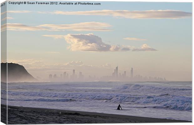 Surfers Paradise from Palm Beach Canvas Print by Sean Foreman