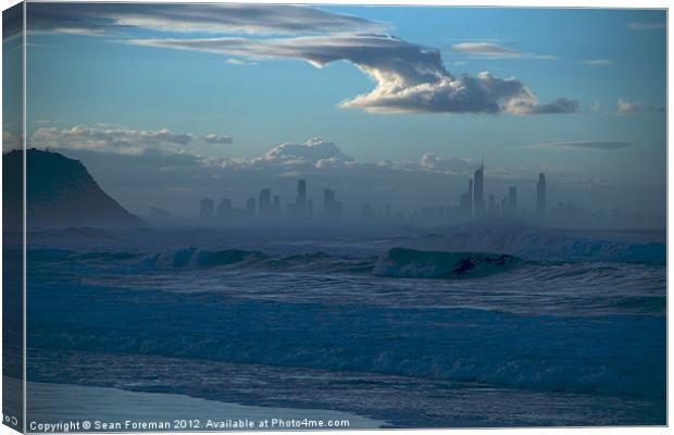 Surfers Paradise from Palm Beach Canvas Print by Sean Foreman