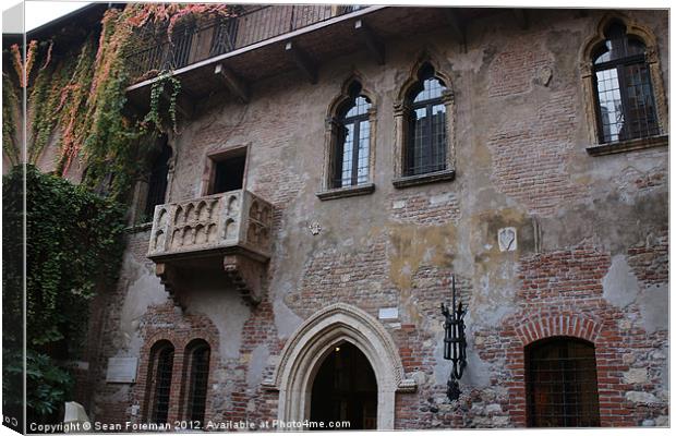 Iconic Balcony of Tragic Love Canvas Print by Sean Foreman