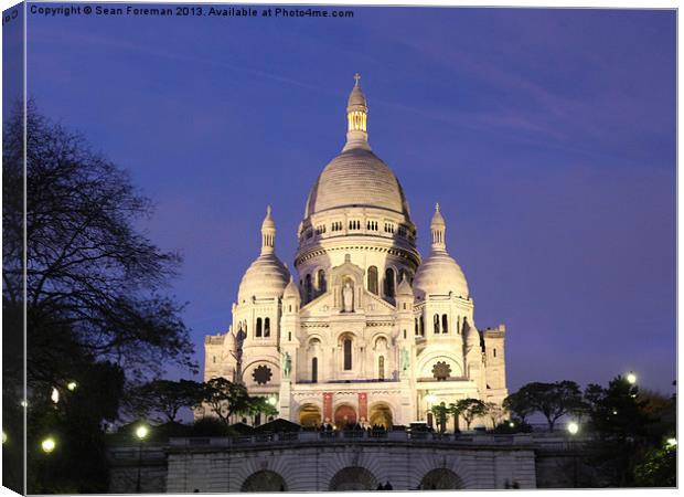 Sacre Coeur Canvas Print by Sean Foreman