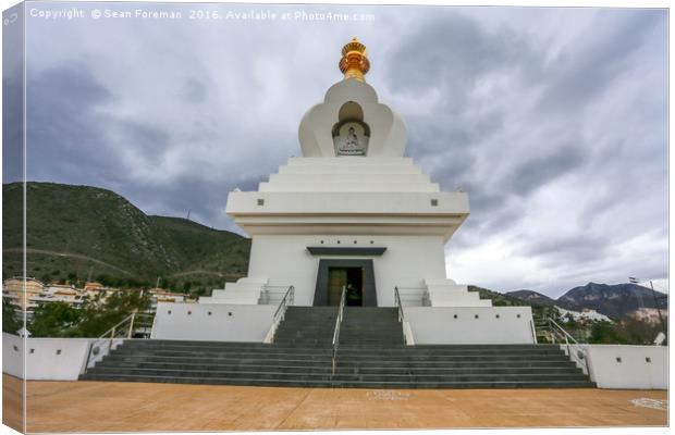 Serene Stupa of Benalmadena Canvas Print by Sean Foreman