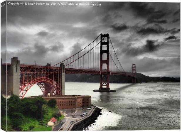 Sunrise Over Golden Gate Bridge Canvas Print by Sean Foreman