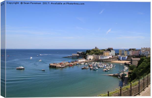 Tenby Harbour Canvas Print by Sean Foreman