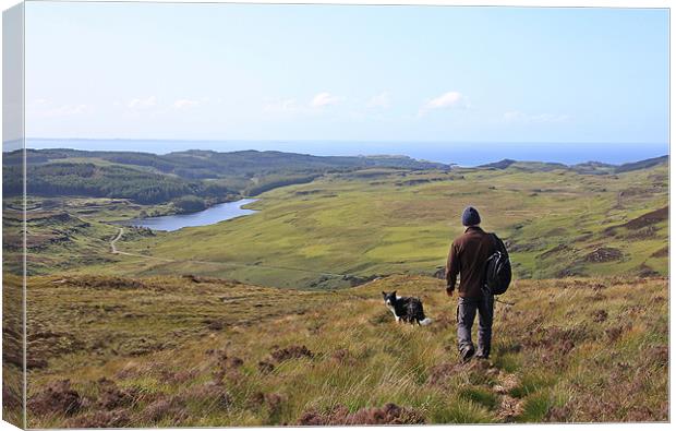 Walking on Mull Canvas Print by Karen Roscoe