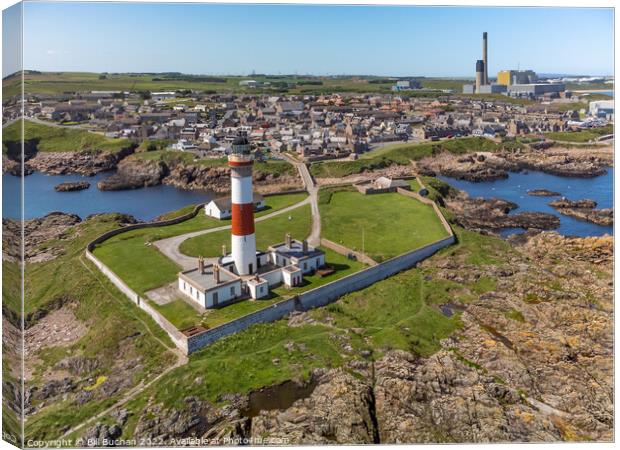 Buchanness Lighthouse Boddam Canvas Print by Bill Buchan