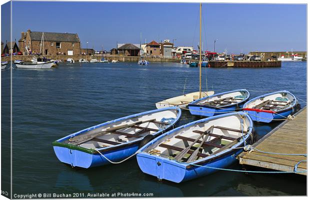 Stonehaven Blue Boats Canvas Print by Bill Buchan