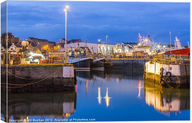 Fraserburgh Harbour Evening Scene Photo Canvas Print by Bill Buchan