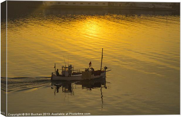 Fishing Boat At Dawn Photo Canvas Print by Bill Buchan