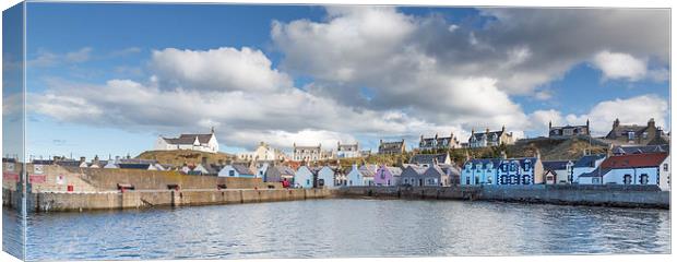 Findochty Harbour Panorama Canvas Print by Bill Buchan