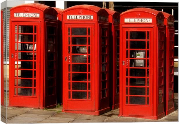 Red Phone Boxes Canvas Print by david harding