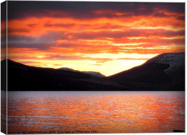 Loch Earn Red Canvas Print by Laura McGlinn Photog