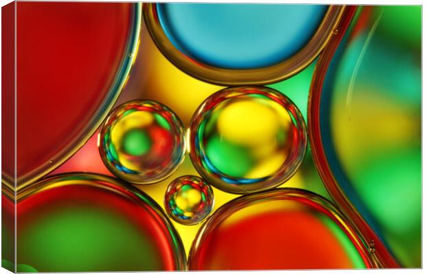 Rainbow Sprinkle Oil Drops Canvas Print by Sharon Johnstone