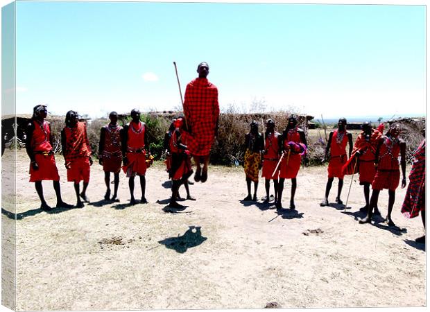 Masai Mara tribal love dance Canvas Print by grant norton