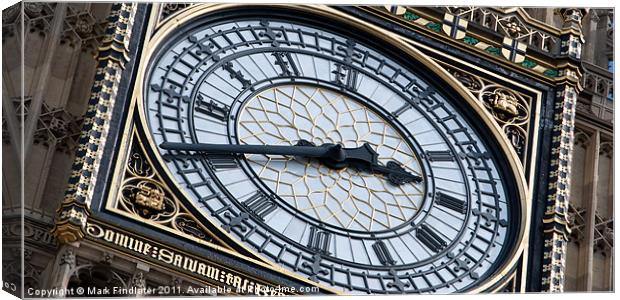 Big Ben Clock Face Canvas Print by Mark Findlater