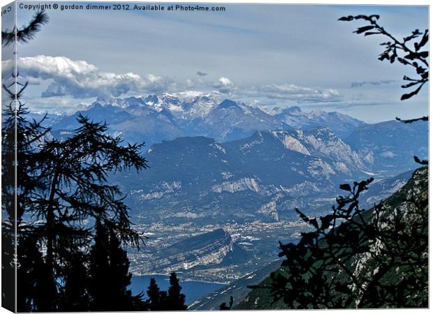 Mountains near Lake Garda Canvas Print by Gordon Dimmer