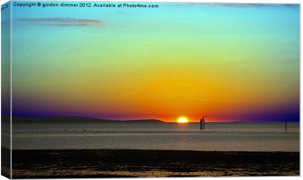 Multi coloured sunset Canvas Print by Gordon Dimmer