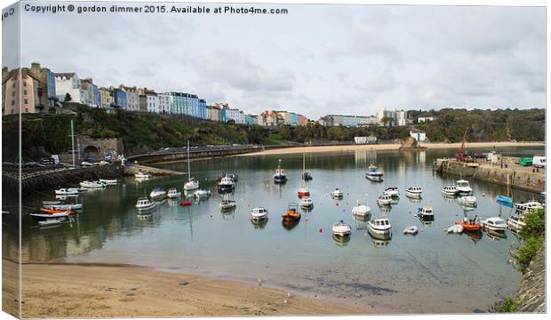 A Reverse View of Tenby Harbour Canvas Print by Gordon Dimmer