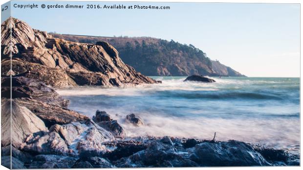 Milky Waves at Castle Cove 2 Canvas Print by Gordon Dimmer