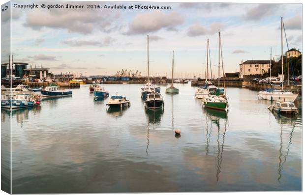 Reflections of Brixham Harbour Canvas Print by Gordon Dimmer