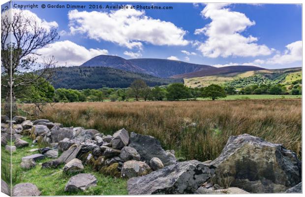 Welsh Mountains and Fields Canvas Print by Gordon Dimmer