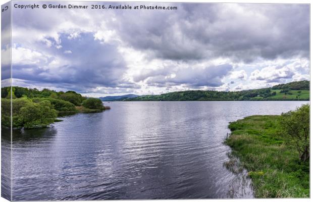 Rain Clouds Over Lake Bala Canvas Print by Gordon Dimmer