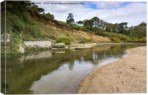 The Estuary at Blackpool Sands in Devon  Canvas Print by Gordon Dimmer