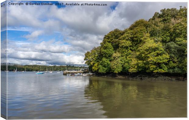 Autumn Colours on the River Dart Canvas Print by Gordon Dimmer