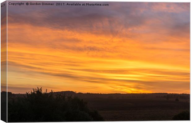 Sunset from Ferny Crofts Canvas Print by Gordon Dimmer