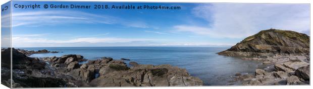 A Panoramic View of the Sea and Capstone Rock Canvas Print by Gordon Dimmer