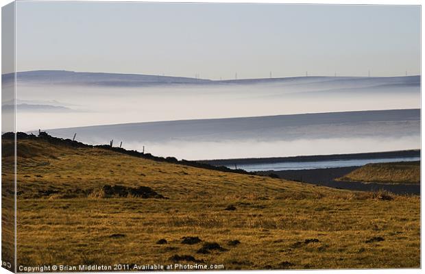 Reservoir on Yorkshire Moors Canvas Print by Brian Middleton