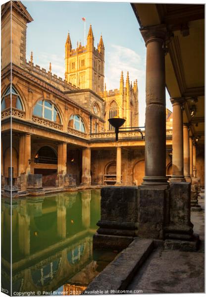 Bath Pump Room at Sunset in Spring Canvas Print by Paul Brewer