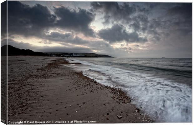 Moody Bowleaze Cove Canvas Print by Paul Brewer