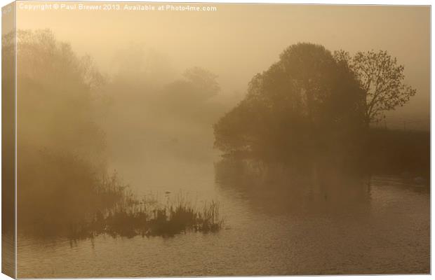 River Stour at Sunrise Canvas Print by Paul Brewer