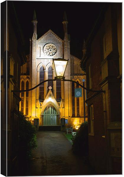 Cheap Street Church Sherborne at Night Canvas Print by Paul Brewer