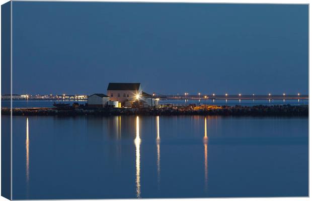 Portland Harbour at Night Canvas Print by Paul Brewer