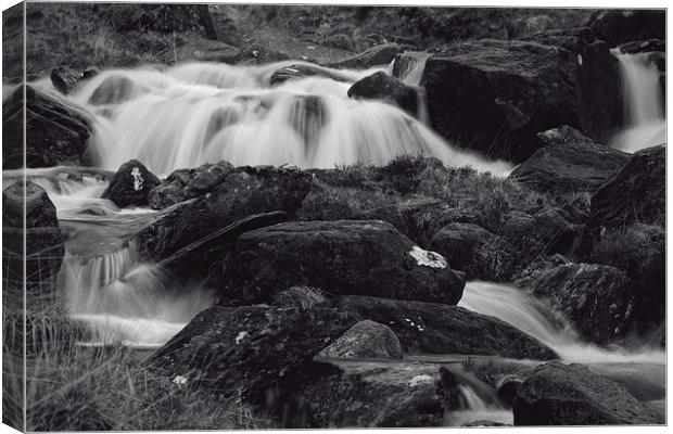 Waterfall at Pen-y-Gwryd Canvas Print by Paul Brewer