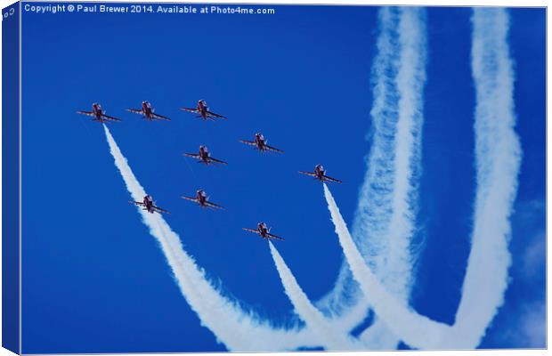 Red Arrows 8 Canvas Print by Paul Brewer