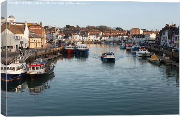  Weymouth Harbour Dorset close to Sunset in Winter Canvas Print by Paul Brewer